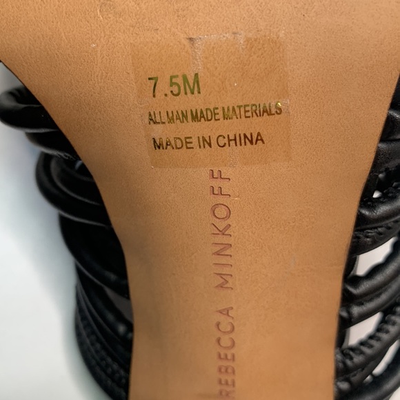 Rebecca Minkoff Black Calanthe Strappy Knot Chunky Slide Sandals S-050 size 7.5 - Picture 13 of 13